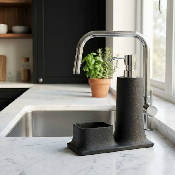 System Tezgah Üstü Deterjanlık Ve Süngerlik Siyah/Krom (BA2007 028 R2-CR) - 1