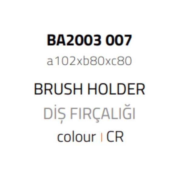 System Tezgah Üstü Diş Fırçalığı Siyah/Krom Renk (BA2003 007 AL6-CR) - 2