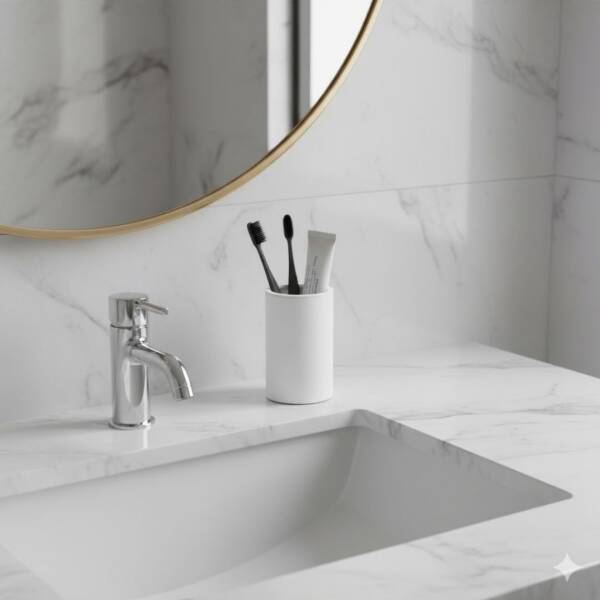 System Tezgah Üstü Diş Fırçalığı Beyaz Renk (BA2004 007 AL7) - 1