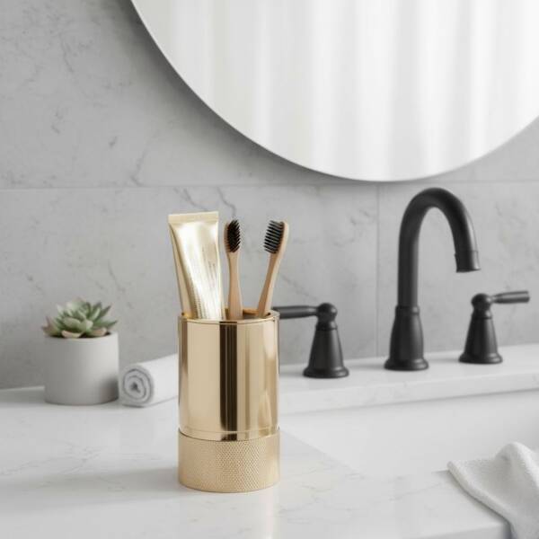 System Tezgah Üstü Diş Fırçalık Gold Renk (BA2006 007 GL) - 1