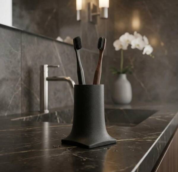 System Tezgah Üstü Diş Fırçalık Siyah Renk (BA2007 007 R2) - 1