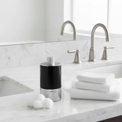 System Tezgah Üstü Pamukluk Krom Mat Siyah (BA2006 024 CR-AL6) - System Banyo