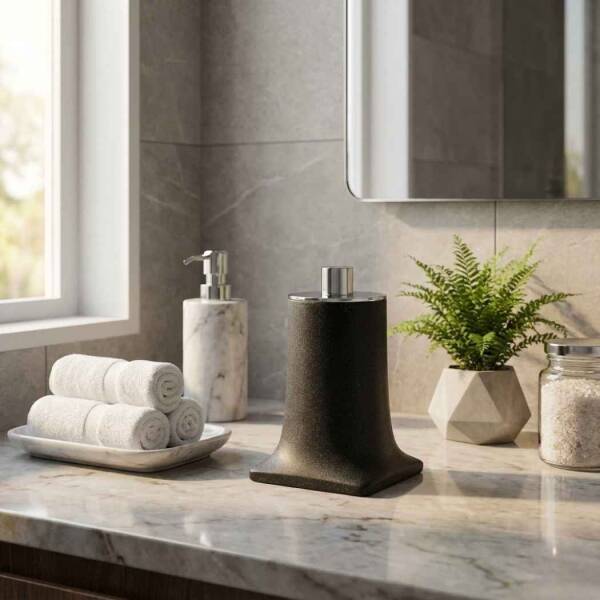 System Tezgah Üstü Pamukluk Siyah/Krom Renk (BA2007 024 R2-CR) - 1