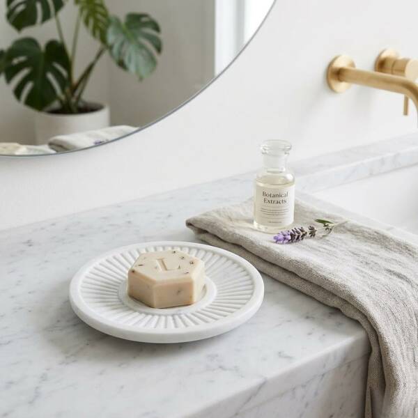 System Reçine Tezgah Üstü Katı Sabunluk Beyaz Renk (BA2018 008 R1) - 1