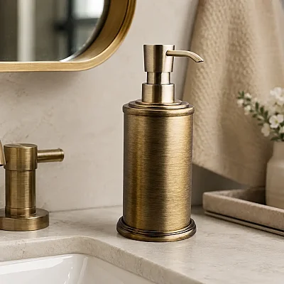 System Antik Sarı Renk Tezgah Üstü Sıvı Sabunluk (BA2000 006 ABM) - System Banyo