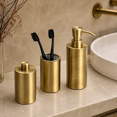 System Antik Sarı Renk Tezgah Üstü Sıvı Sabunluk (BA2004 006 ABM) - System Banyo