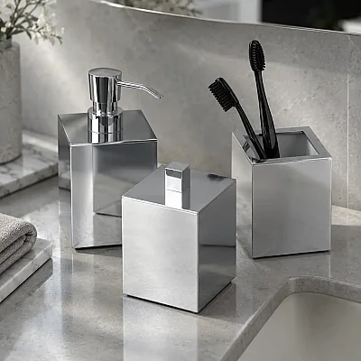 System Tezgah Üstü Sıvı Sabunluk Krom Renk (BA2001 006 CR) - System Banyo