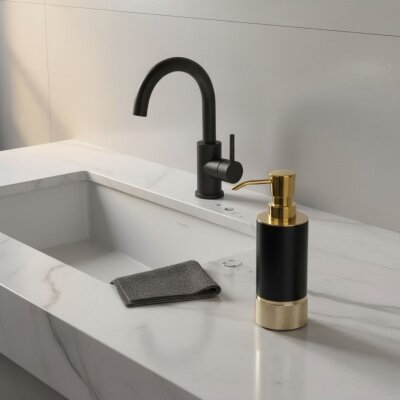 System Sıvı Sabunluk Altın/Siyah (BA2006 006 GL-AL6) - System Banyo