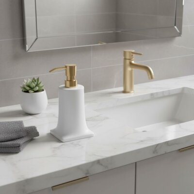 System Sıvı Sabunluk Beyaz Altın (BA2007 006 R1-GL) - System Banyo