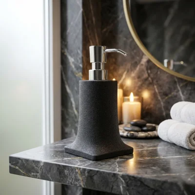 System Tezgah Üstü Sıvı Sabunluk Siyah Krom Renk (BA2007 006 R2-CR) - 1