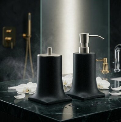 System Tezgah Üstü Sıvı Sabunluk Siyah/Saten Renk (BA2007 006 R2-NBM) - 3