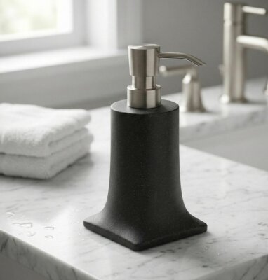 System Tezgah Üstü Sıvı Sabunluk Siyah/Saten Renk (BA2007 006 R2-NBM) - System Banyo