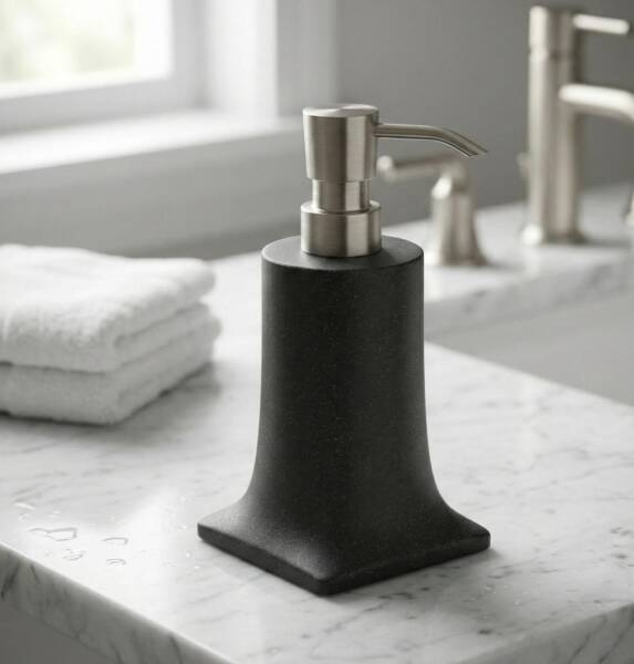 System Tezgah Üstü Sıvı Sabunluk Siyah/Saten Renk (BA2007 006 R2-NBM) - 1