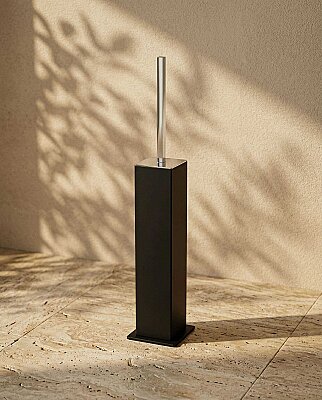 System Banyo Tuvalet Fırçalığı Siyah/Krom Renk (BA4005 009 AL6-CR) - System Banyo