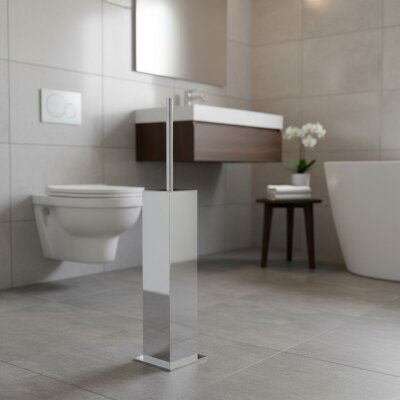 System Banyo Tuvalet Fırçalığı Krom Renk (BA4005 009 CR) - System Banyo