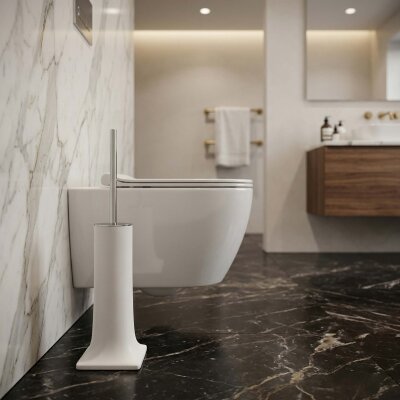 System Tuvalet Fırçalık Beyaz-Krom Renk (BA4006 009 R1-CR) - System Banyo