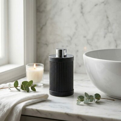 System Tezgah Üstü Pamukluk Reçine Siyah/Krom (BA2019 024 R2-CR) - System Banyo