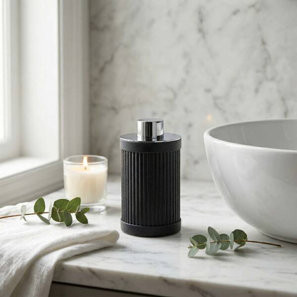 System Tezgah Üstü Pamukluk Reçine Siyah/Krom (BA2019 024 R2-CR) - 1