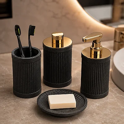 System Pamukluk Siyah/Gold Renk (BA2019 024 R2-GL) - System Banyo