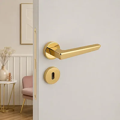 System Thor Gold Rozetli Kapı Kolu (HA270RO12 GL) - 1