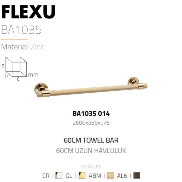 System Flexu Uzun Havluluk Gold Renk 60cm (BA1035 014 GL) - 2