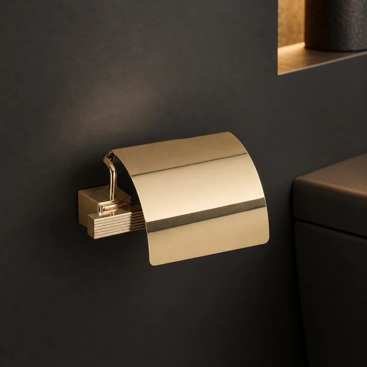 System Vector Kapaklı Tuvalet Kağıtlığı Gold Renk (BA1032 010 GL) - 1