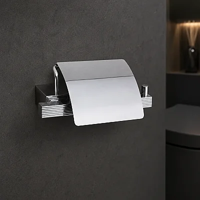System Vector Kapaklı Tuvalet Kağıtlığı Krom Renk (BA1032 010 CR) - 1