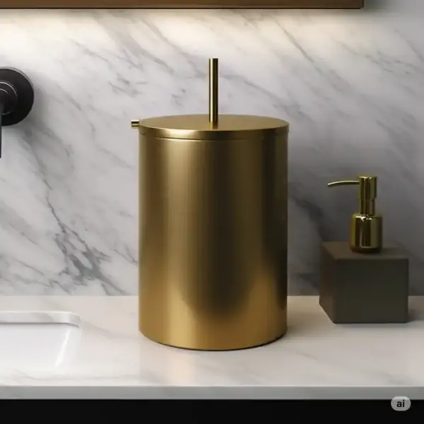 System Banyo Çöp Kovası 3 Lt Gold Branch Renk (BA4014 031 GB-GB) - 1