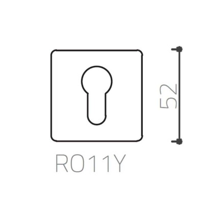 System Kare Yale Dış Kapı Kolu Rozeti Gold Branch Renk (RO11Y GB) - 3