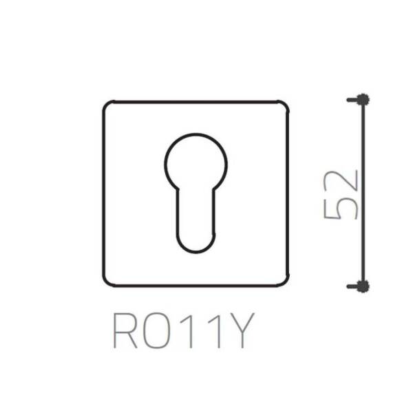 System Kare Yale Dış Kapı Kolu Rozeti Gold Branch Renk (RO11Y GB) - 3