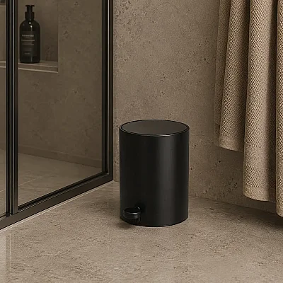 System Yuvarlak Pedallı Çöp Kovası 3 Lt Siyah (BA4054 531 AL6-AL6) - System Banyo (1)