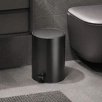 System Yuvarlak Pedallı Çöp Kovası 3 Lt Siyah (BA4054 033 AL6-AL6) - 1