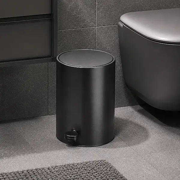 System Yuvarlak Pedallı Çöp Kovası 3 Lt Siyah (BA4054 033 AL6-AL6) - 1