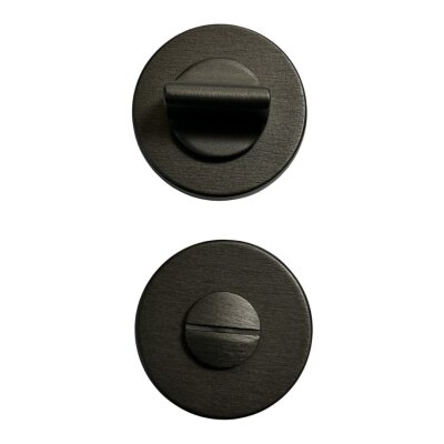 System Yuvarlak WC Banyo Kapı Rozeti Fırçalı Füme Renk (RO12W ELX1) - 3