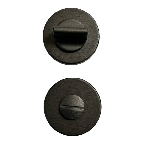 System Yuvarlak WC Banyo Kapı Rozeti Fırçalı Füme Renk (RO12W ELX1) - 3