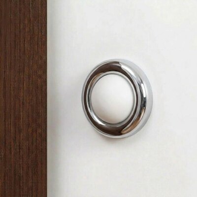 Sese Duvara Montaj Kapı Tamponu Krom/Beyaz Stoper (TAM48) - Sese