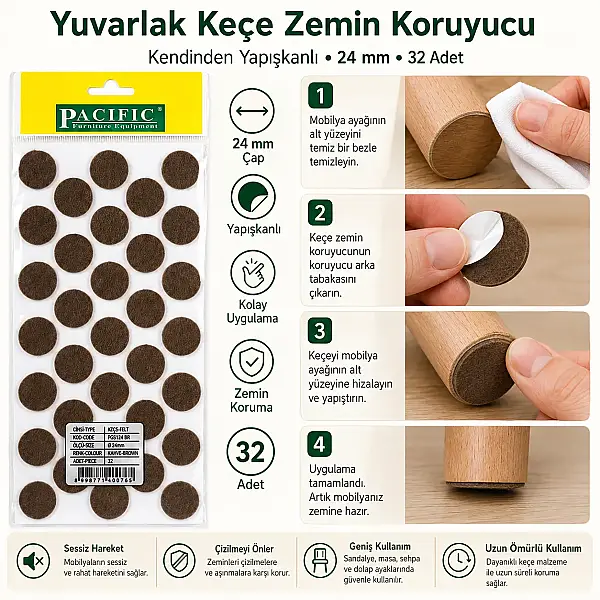 Pacific Kahverengi Keçe 24mm (TAP104) - 2