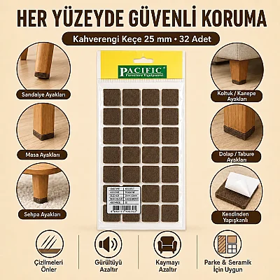 Pacific Kahverengi Keçe 25mm (TAP108) - Pacific (1)