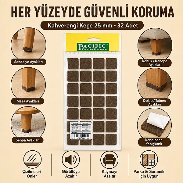 Pacific Kahverengi Keçe 25mm (TAP108) - 2