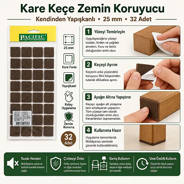 Pacific Kahverengi Keçe 25mm (TAP108) - 3