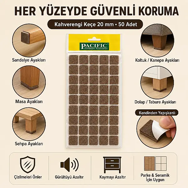 Pacific Kahverengi Keçe 20mm (TAP109) - 3