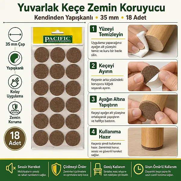 Pacific Kahverengi Keçe 35mm 1 Paket (TAP102) - 2