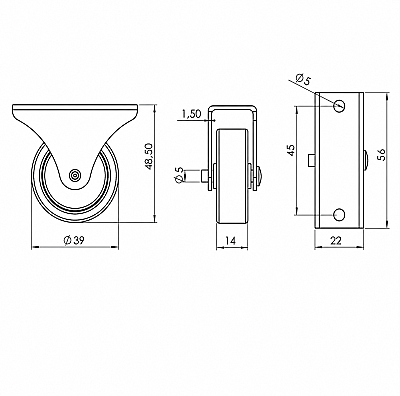 Hts Sabit Tekerlek Şeffaf 38mm (120-01-38-03) - Hts (1)