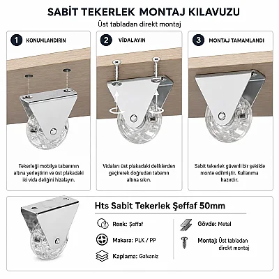 Hts Sabit Tekerlek Şeffaf 50mm (120-02-50-12) - Hts (1)