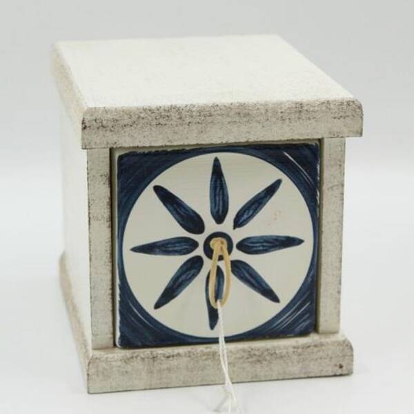 Vitale Tekli Mavi Beyaz Çekmece 15x13x13cm (ST.00045) - 1