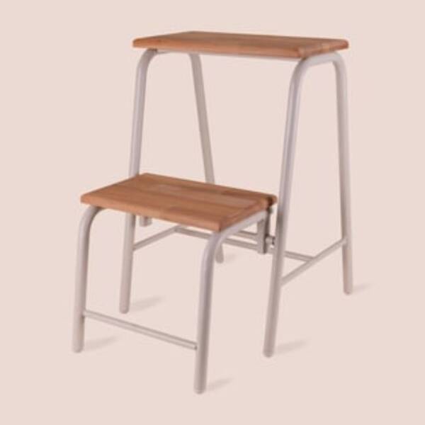 The Mia Ahşap 2 Basamaklı Tabure Merdiven Gri (GLV0751) - 5
