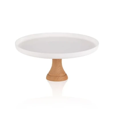 The Mia Limoges Ahşap Ayaklı Tabak Beyaz 27x12 cm (SNM0292) - 2
