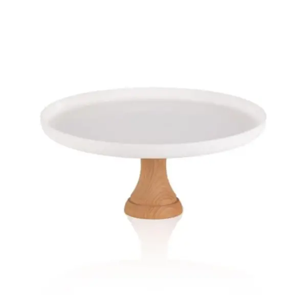 The Mia Limoges Ahşap Ayaklı Tabak Beyaz 27x12 cm (SNM0292) - 2