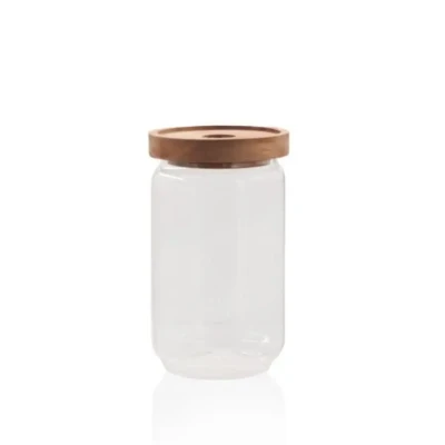 The Mia Ahşap Kapaklı Cam Saklama Kabı 700 ml (CAM0316) - 2