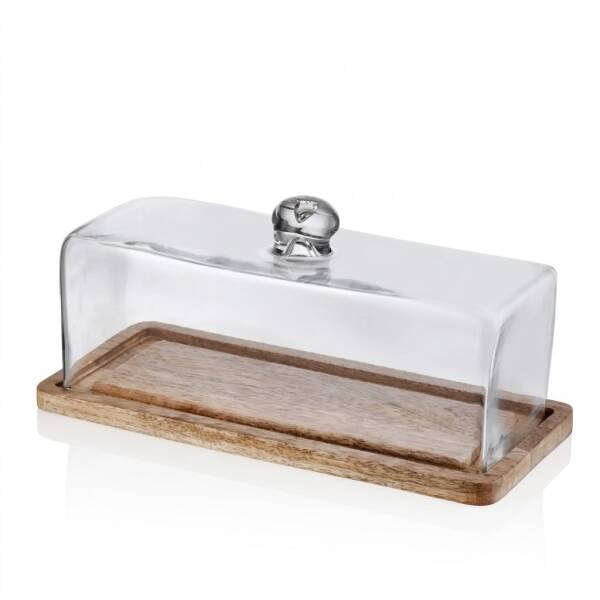 The Mia Madera Dikdörtgen Kek Saklama Fanusu 15x32x14 Cm (CAM0392) - 2